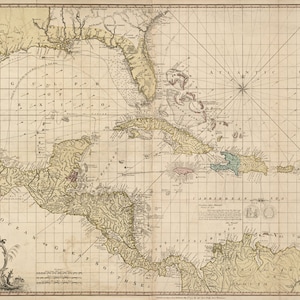 1774 Karte der Karibik