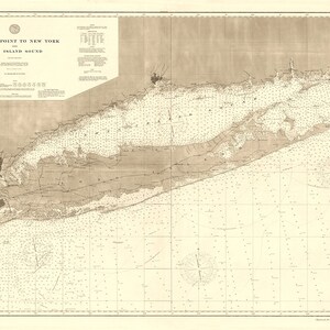 1896 Nautical Chart of Long Island Sound