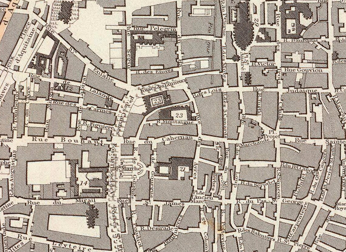 1832 Map of Bordeaux France Etsy