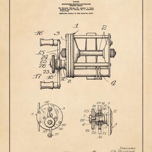 Fishing Reel Patent Print