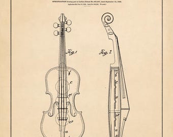 Stampa del brevetto del violino