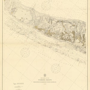 Carte marine des récifs de Floride de 1919