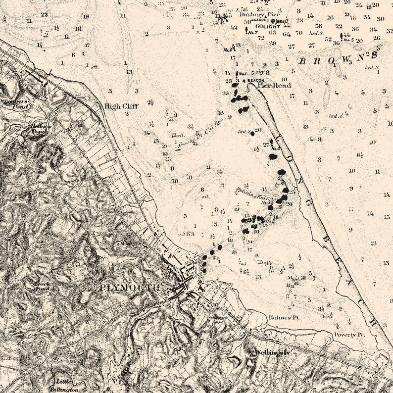 Plymouth, Kingston & Duxbury Harbors 1875 image 3
