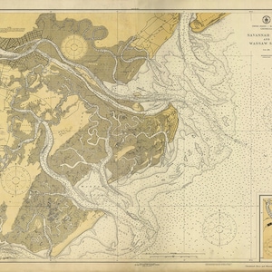1926 Nautical Chart of Savannah River