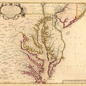 Mapa de la bahía de Chesapeake de 1719