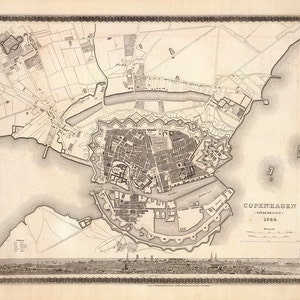 1844 Karte von Kopenhagen