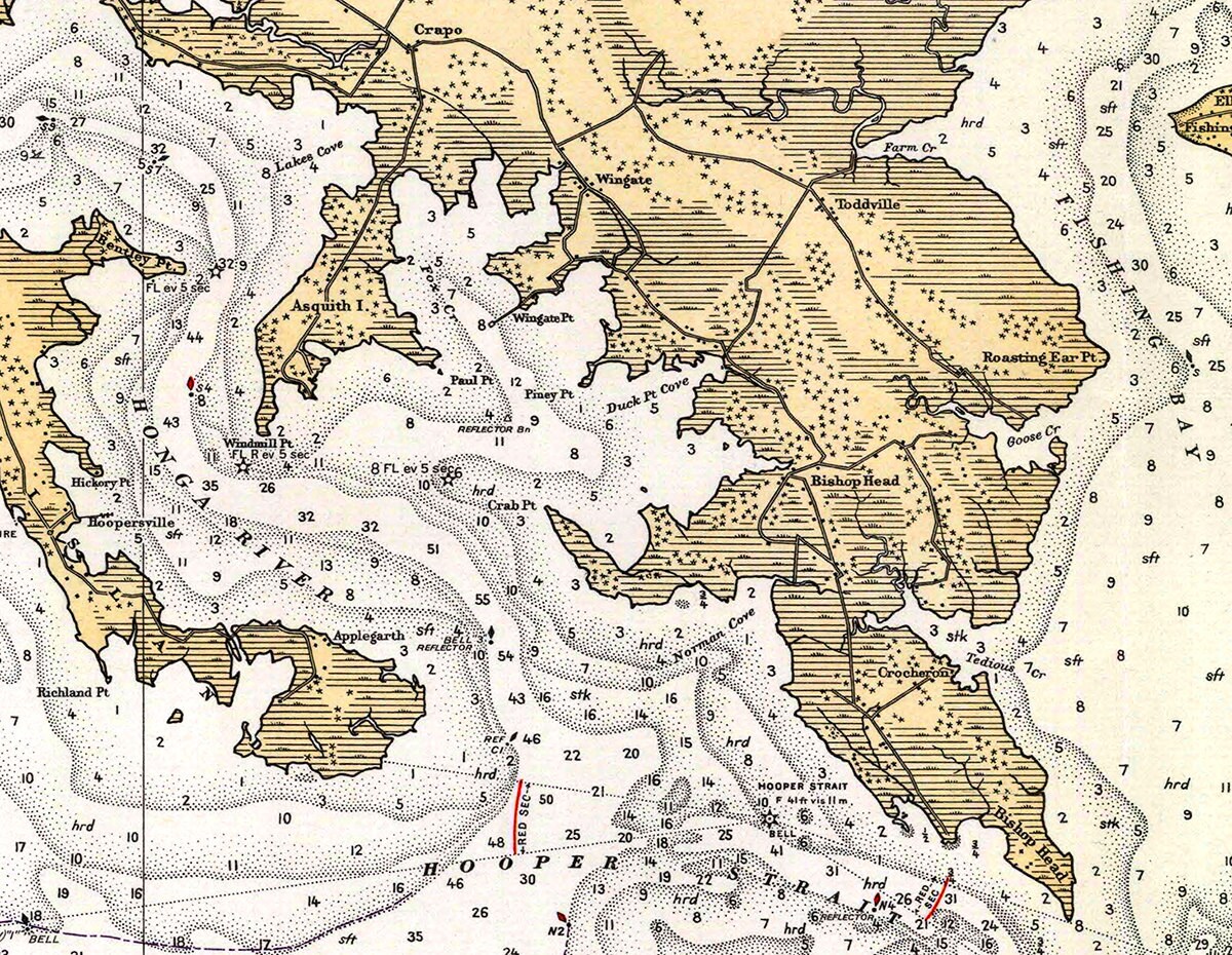 1934 Nautical Chart of Chesapeake Bay Etsy