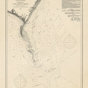 1865 Seekarte von Kap Ausguck der Untiefen