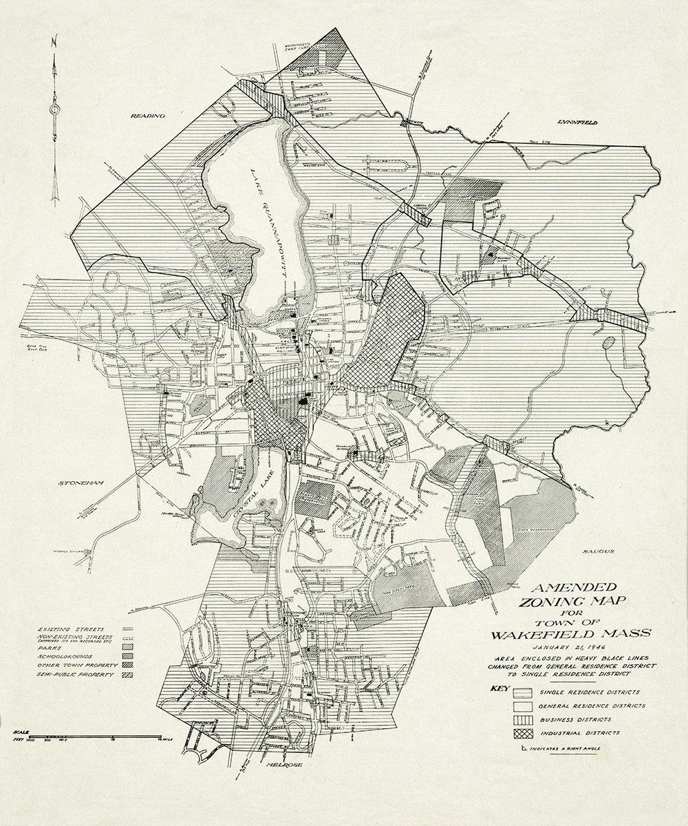 1946 Map of Wakefield, Massachusetts Etsy