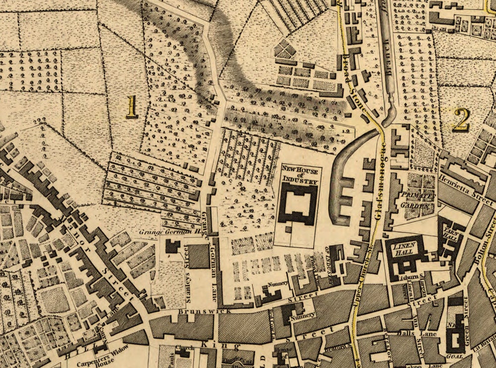 1797 Map of Dublin, Ireland Etsy