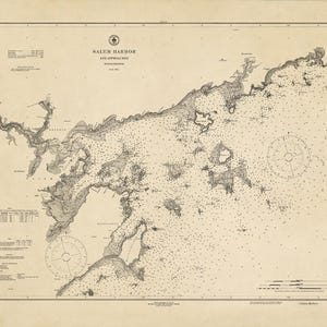 1916 Nautical Chart of Salem Harbor