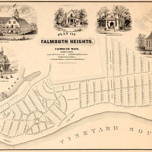 1873-Karte von Falmouth Höhen