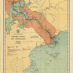 1923 Nautical Chart of the Panama Canal