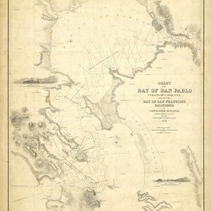 1850 Nautical Chart of San Pablo Bay