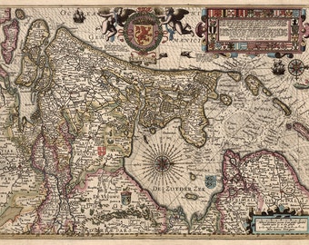 1500年代のオランダの地図 アムステルダム ロッテルダム ハーグ