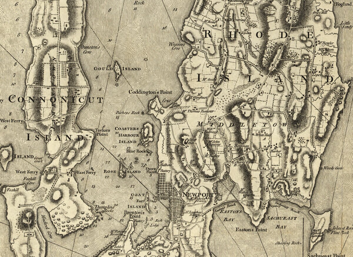 1777 Map of Narragansett Bay Etsy