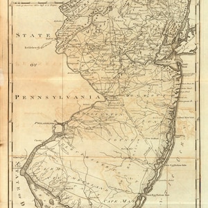 Kaart van New Jersey uit 1795