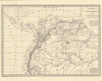 Mappa della Colombia del 1825