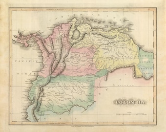 Mappa della Colombia del 1817