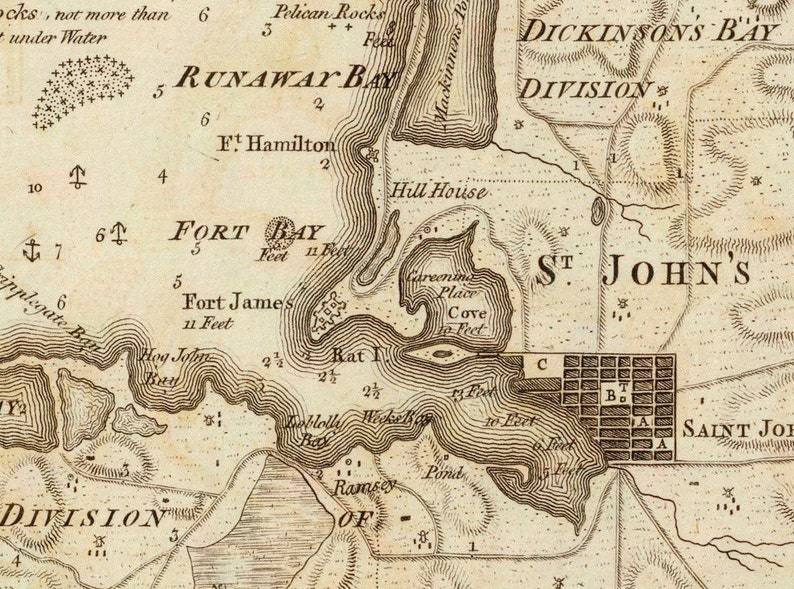 1775 Map of Antigua image 5