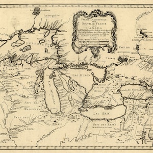 Mapa dos Grandes Lagos de 1755