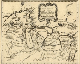 1755 Map of the Great Lakes