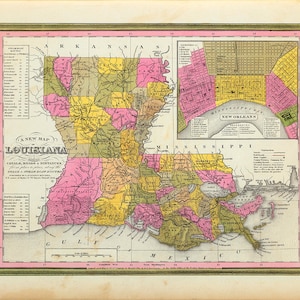 1846 Karte von Louisiana