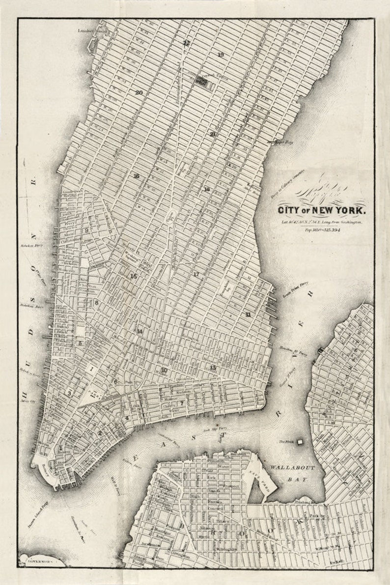 1860 Map of New York City image 1