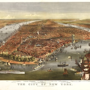 1870 Panoramische Ansicht von New York City