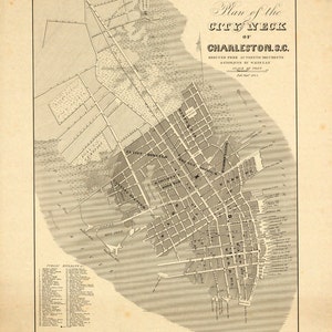 1844 Karte von Charleston, S.C.