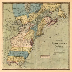 Mapa de 1771 dos EUA e Canadá