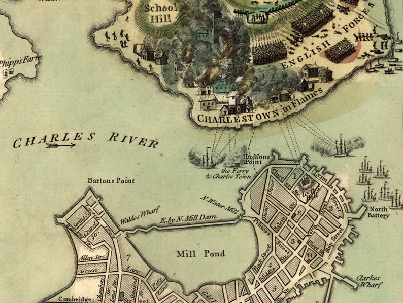 1775 Map of Boston image 3