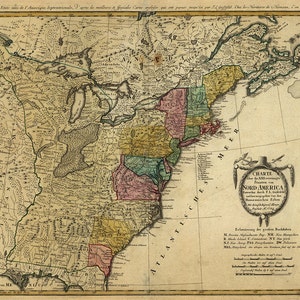 Carte des États-Unis de 1784