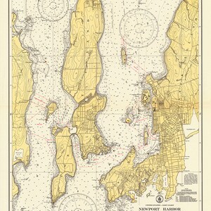 1937 Nautical Chart of Newport Harbor