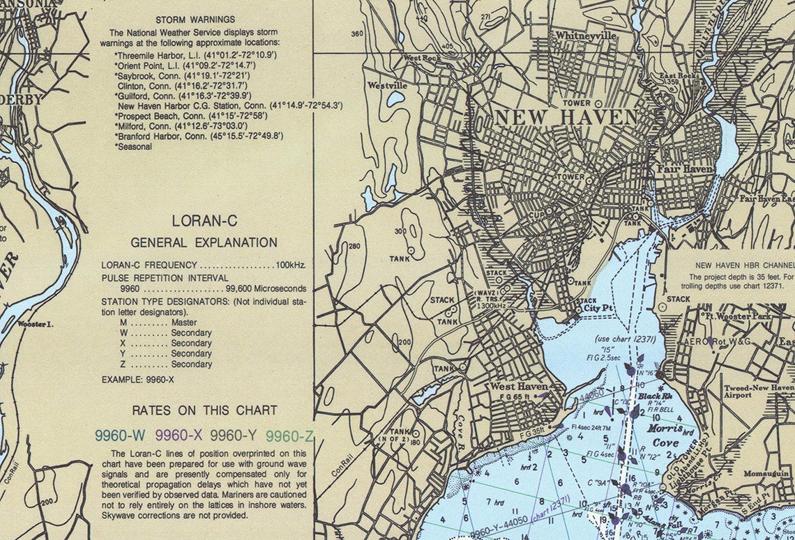 1980 Nautical Chart of Long Island Sound Etsy