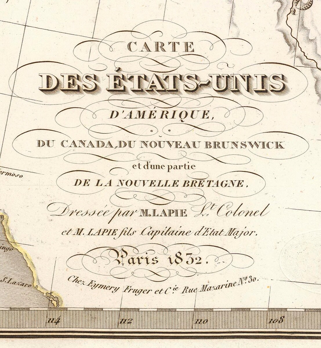 1832 Map of the United States Etsy