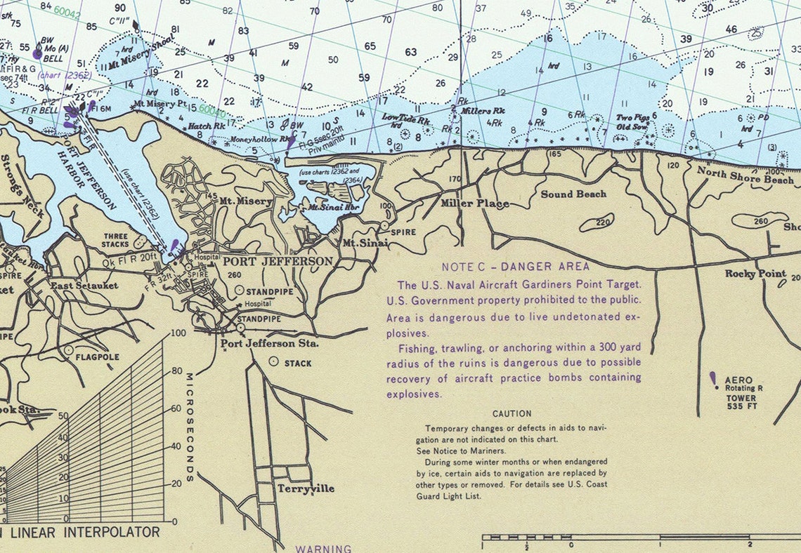 1980 Nautical Chart of Long Island Sound Etsy