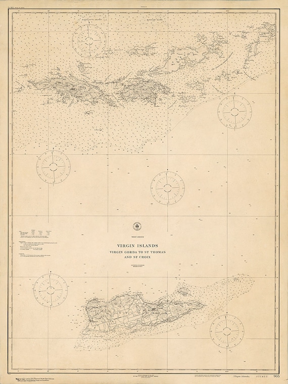 Frederiksted Road Historical Chart 1939 Croix Map St USVI