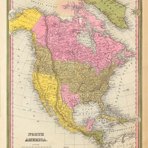 1846 Kaart van Noord-Amerika