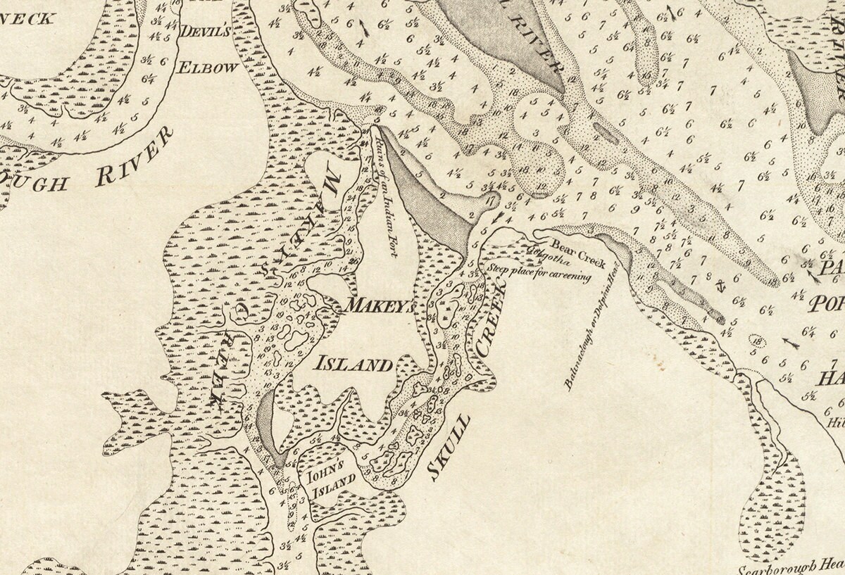 1773 Nautical Chart of Daufuskie Sound Etsy