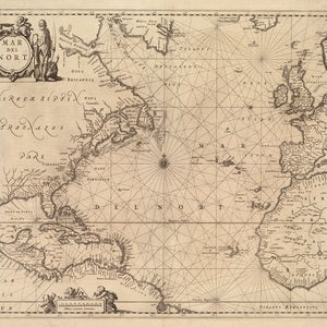 1650 Seekarte des Atlantiks
