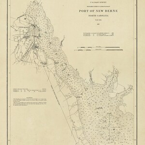 1867 Seekarte des Hafens von New Burn, North Carolina