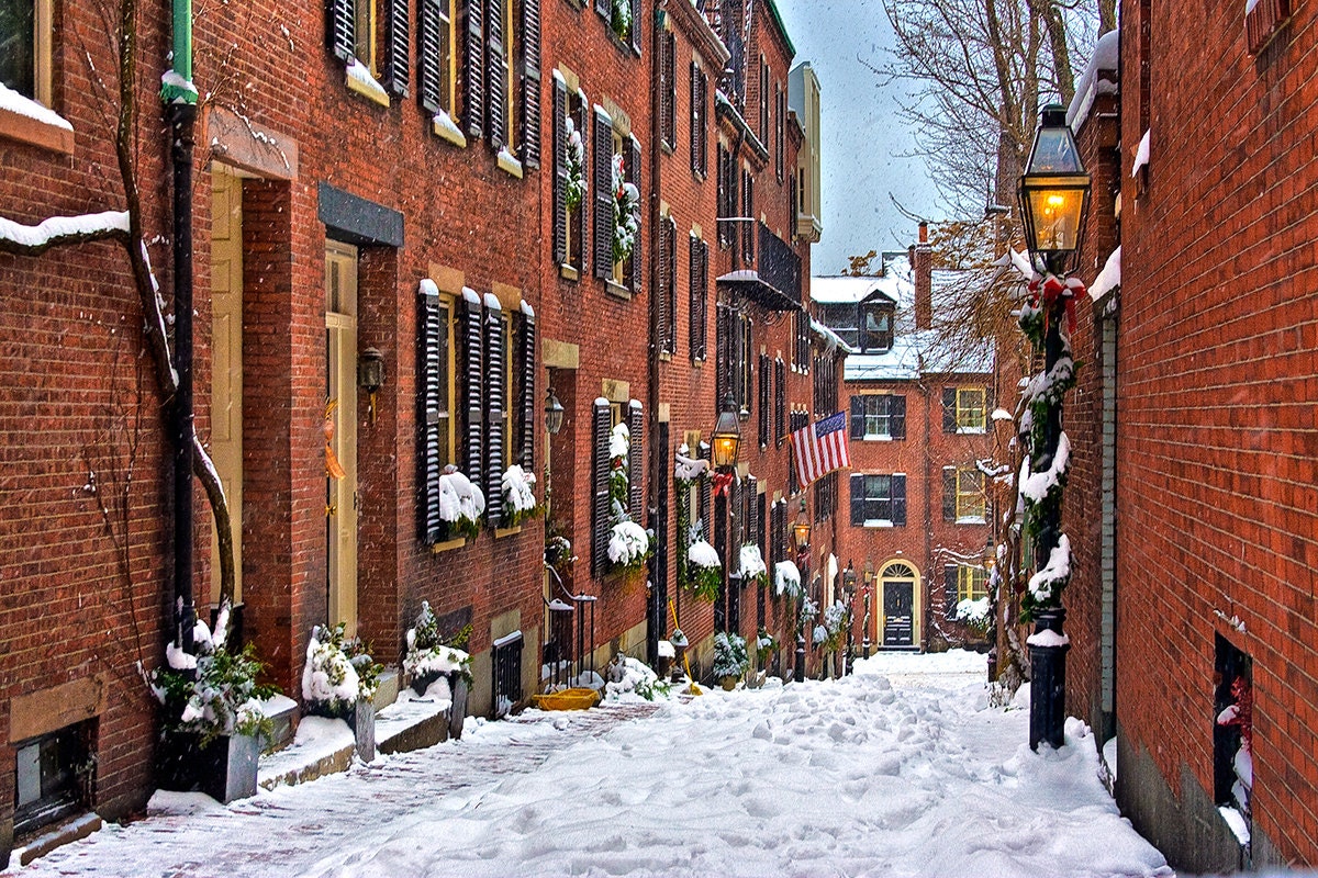 Photograph of Beacon Hill, Boston in Snow