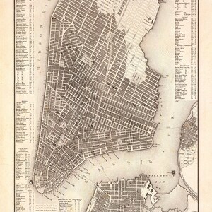 Mapa de la ciudad de Nueva York de 1844