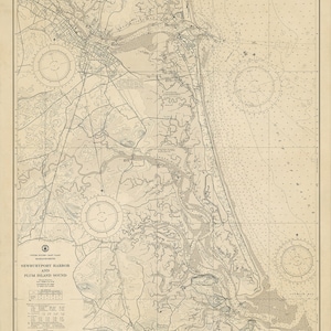 Carta náutica de 1965 del puerto de Newburyport y el estrecho de Plum Island