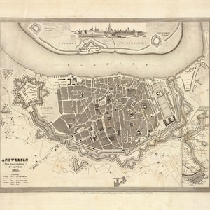 1845 Map of Antwerp