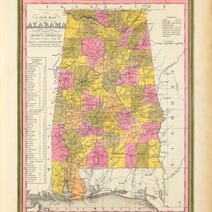 1846 Map of Alabama