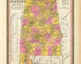 1846 Map of Alabama