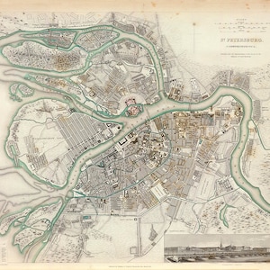 1834 Map of St. Petersburg