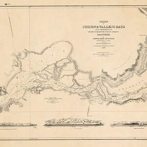 1850 Seekarte von Suisun und Vallejo Bays